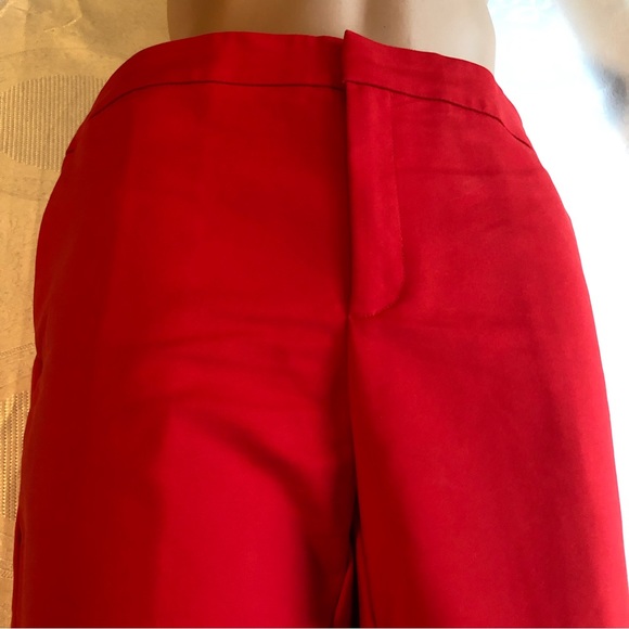 Ellen Tracy Ankle Cropped Satin Feel Red Pants Women’s Size 10 Work/Casual Wear - Picture 14 of 14